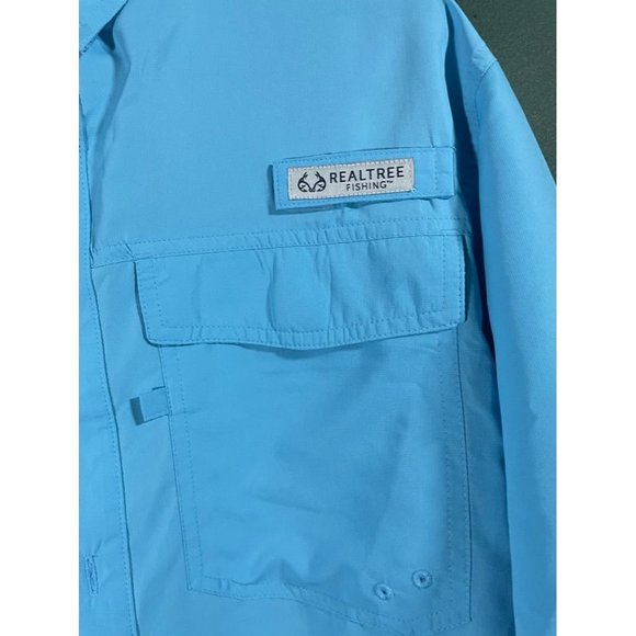 Realtree Fishing - Men's Blue Vented Fishing Shirt - Size M - Picture 2 of 7